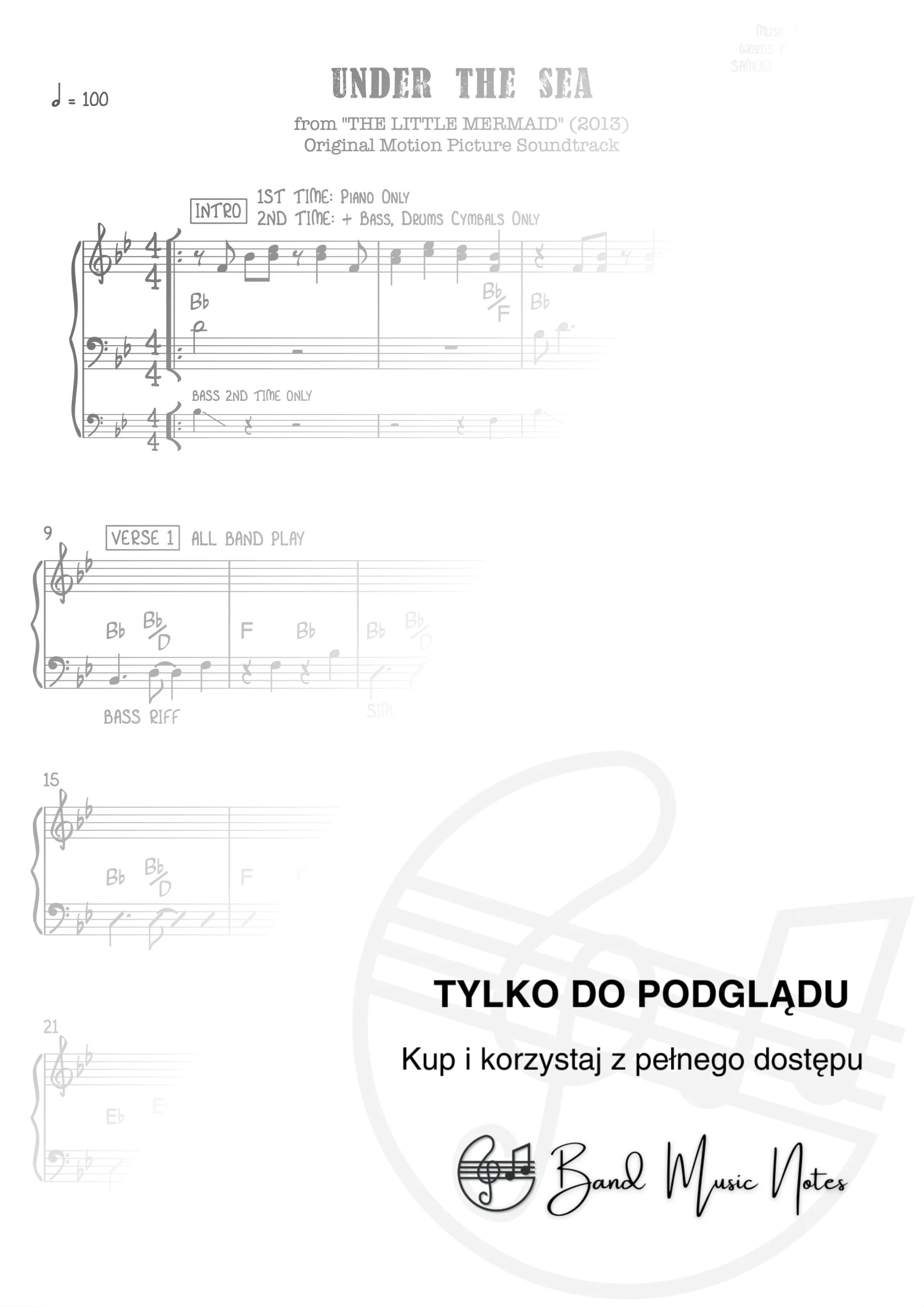 Samuel Ernest Wright - Under The Sea - Band Score_0001