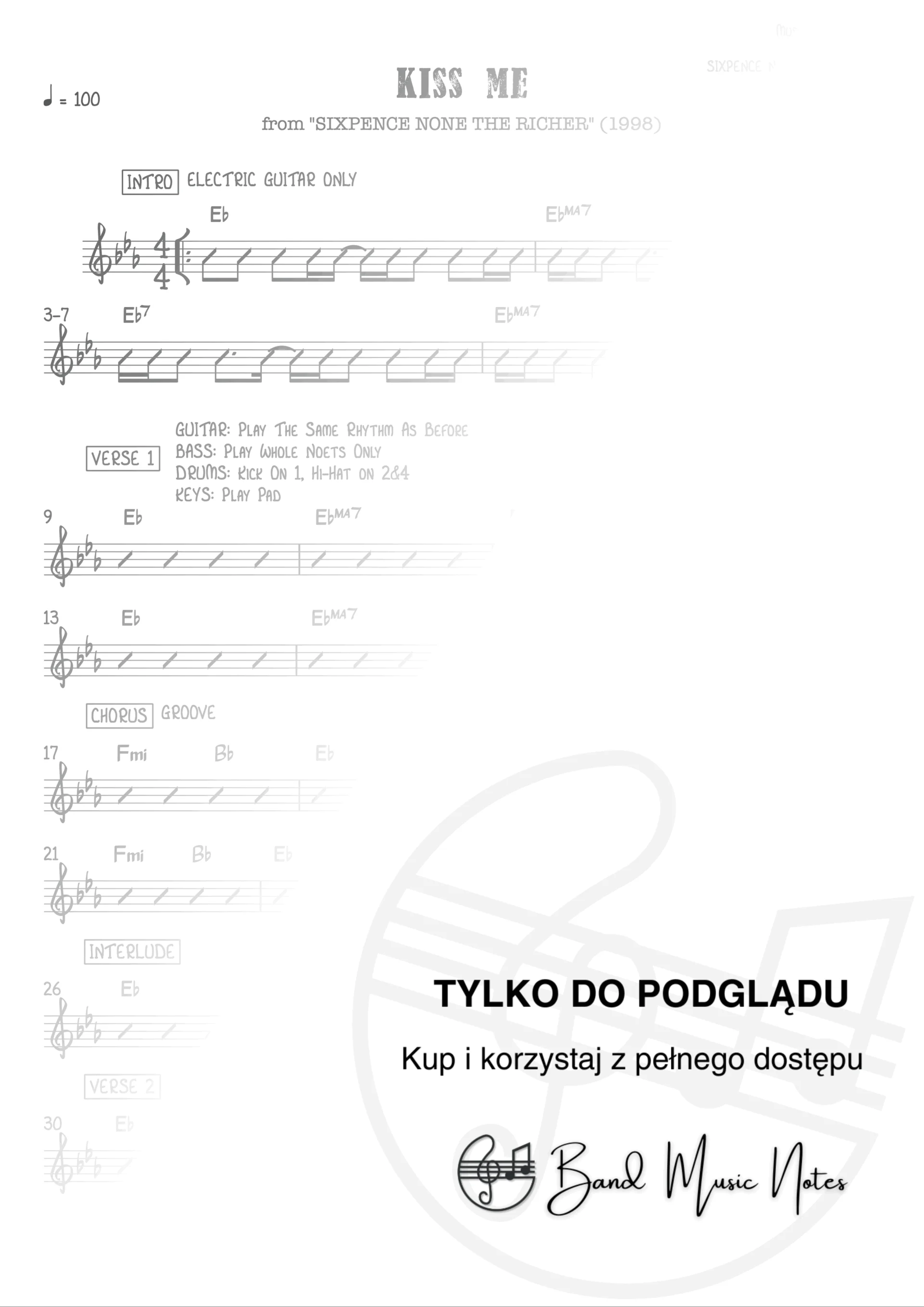 Sixpence None the Richer - Kiss Me - Band Score_0001