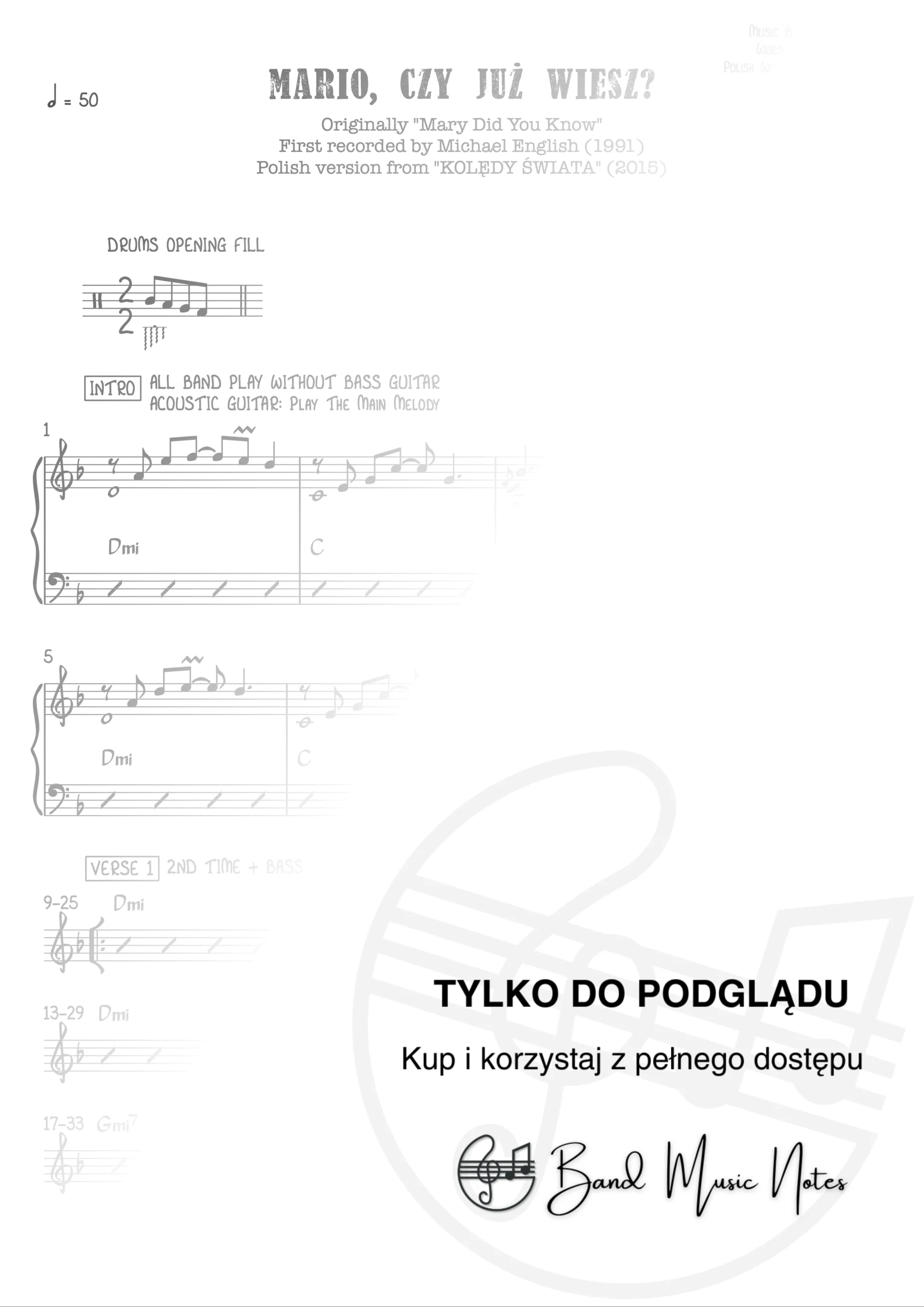 TGD, Kuba Badach - Mario, czy już wiesz? - Band Score_0001