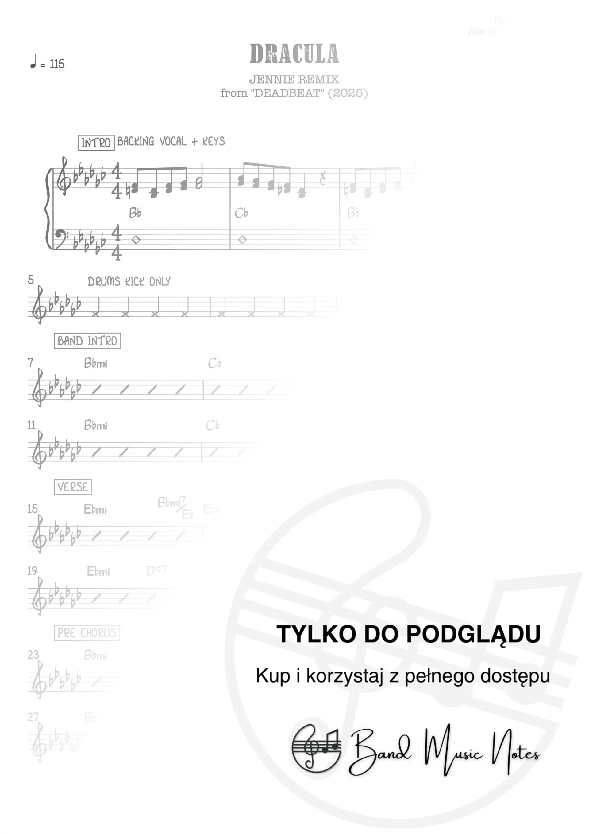 Tame Impala, JENNIE - Dracula - Band Score_0001