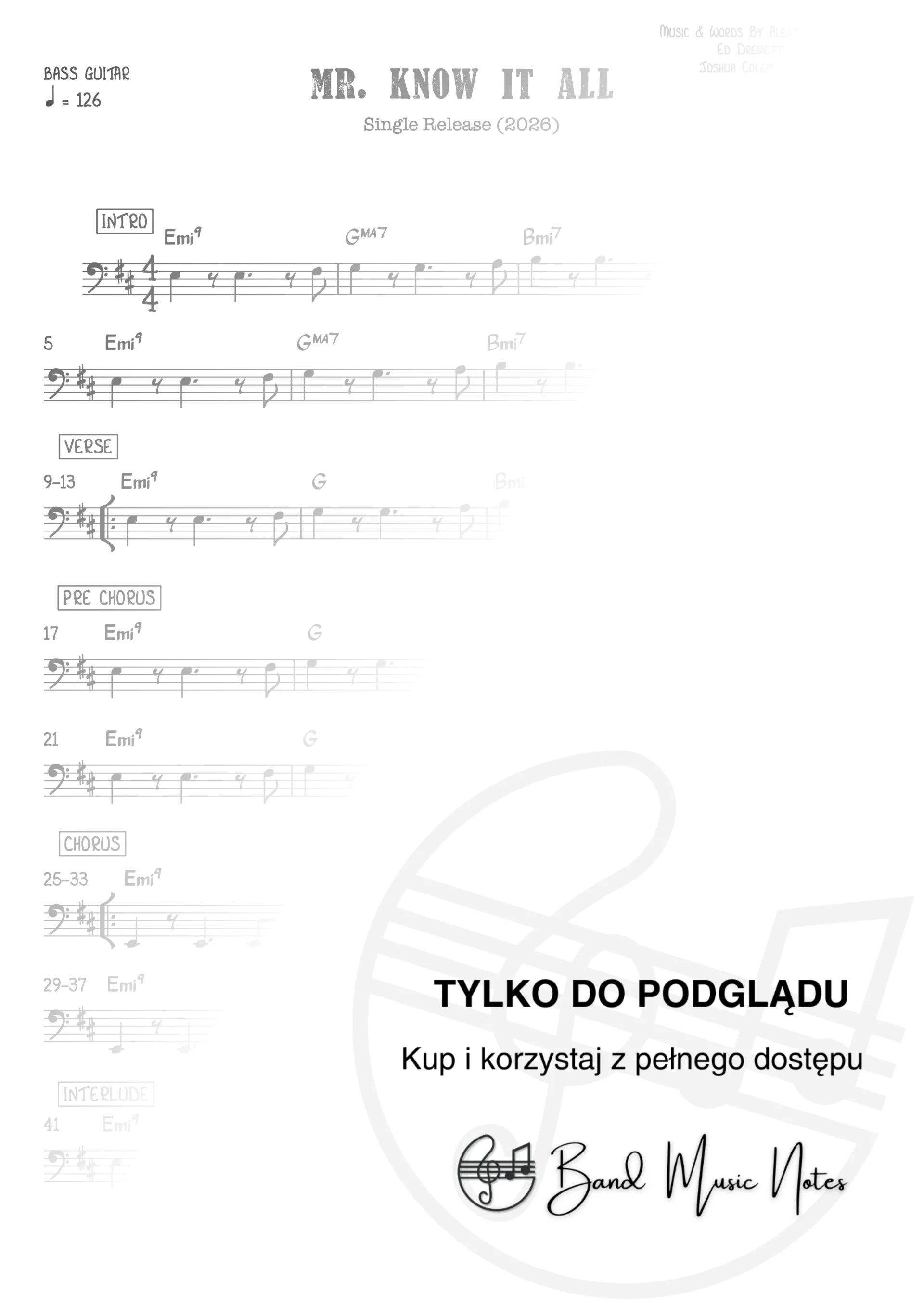 Teddy Swims - Mr. Know It All - Bass Guitar Part_0001