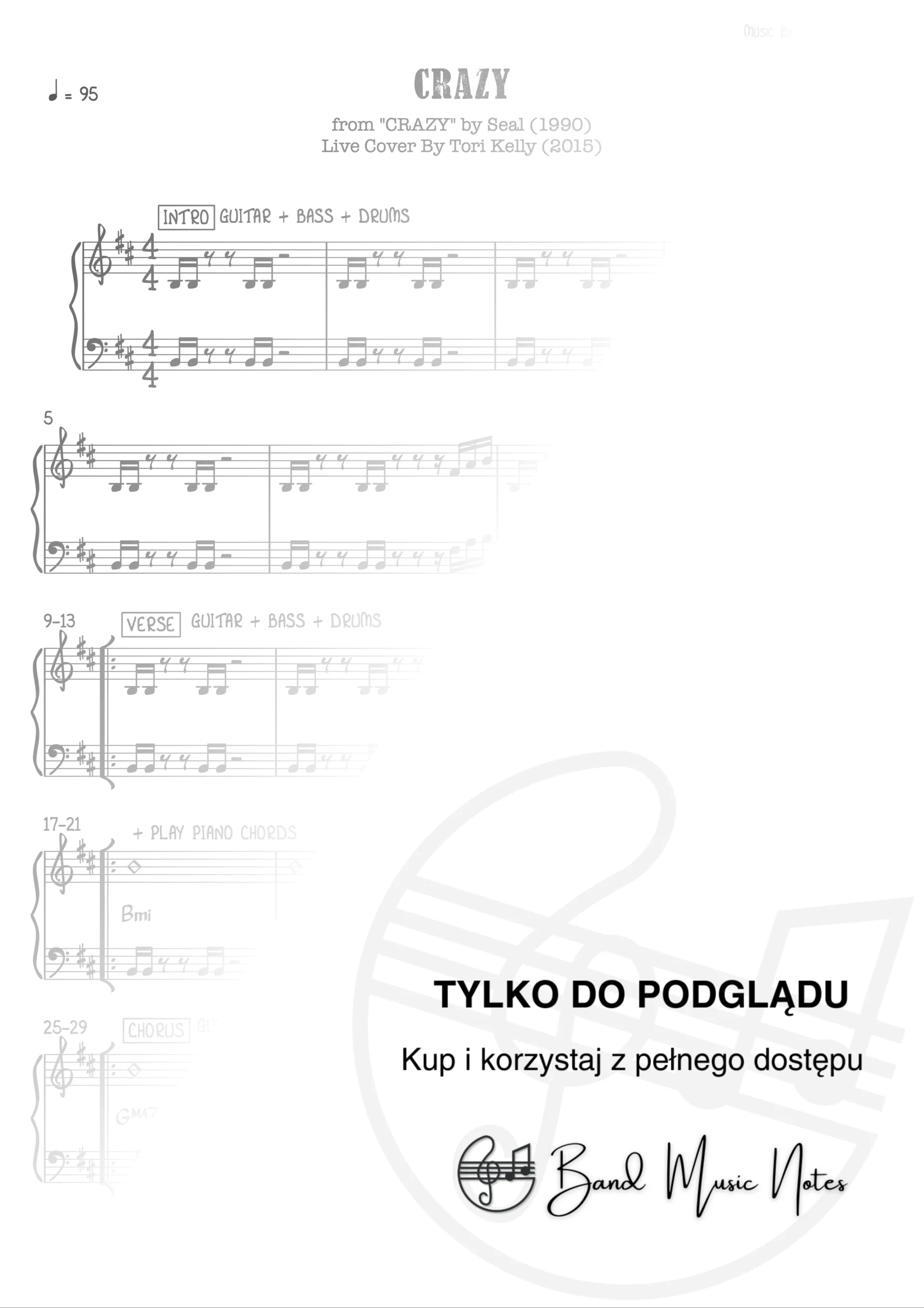 Tori Kelly - Crazy - Ver. live - Band Score_0001