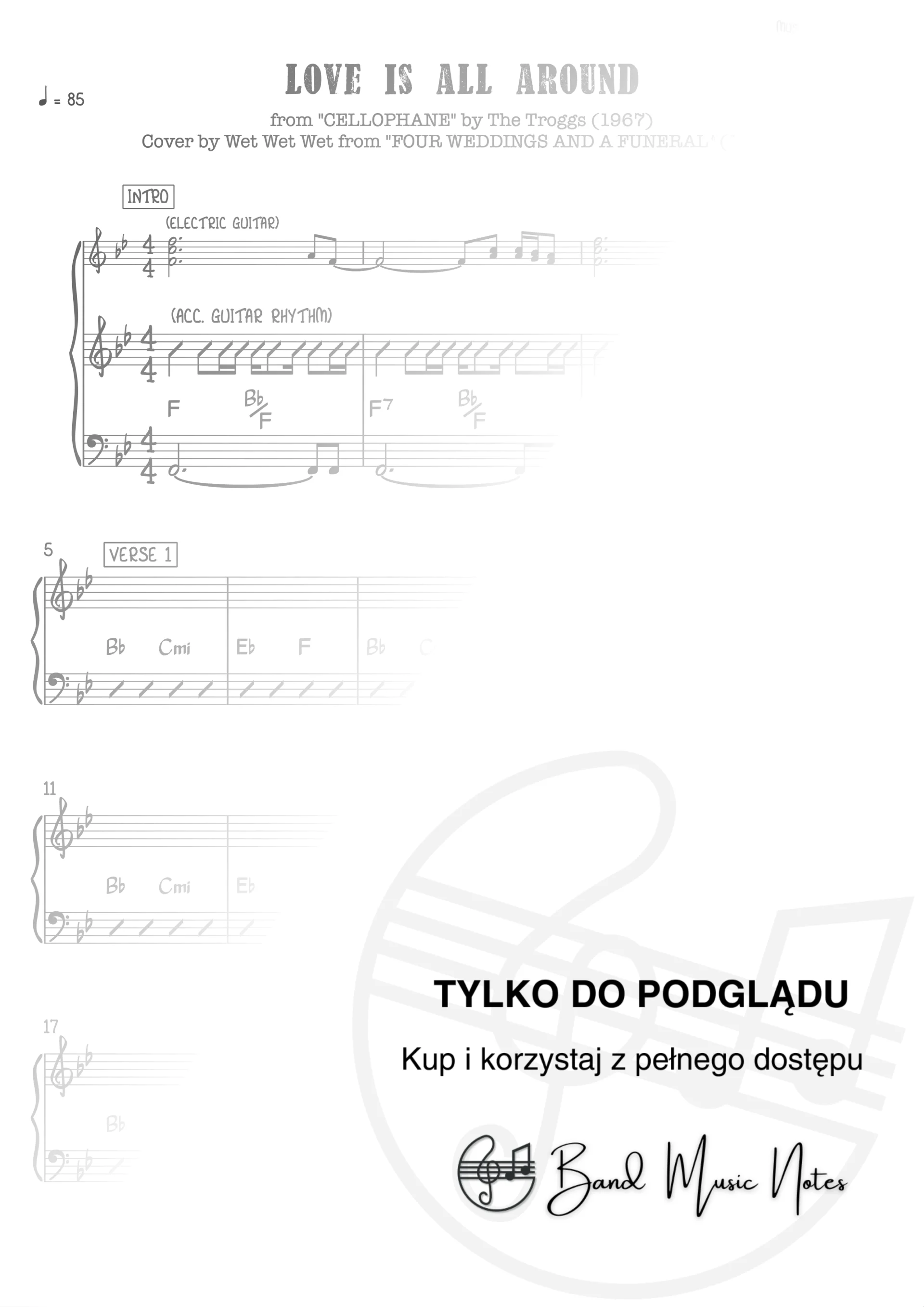 Wet Wet Wet - Love Is All Around - Band Score_0001
