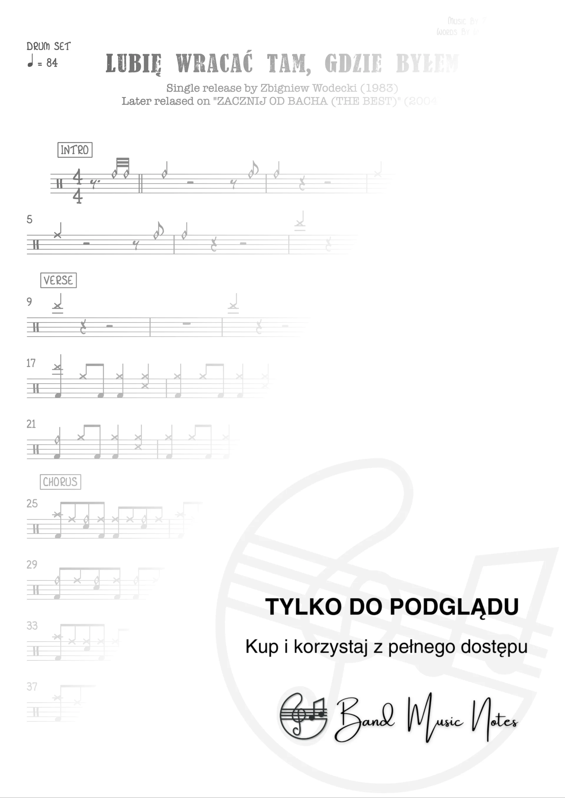 Zbigniew Wodecki - Lubię wracać tam, gdzie byłem - Drum Set Part_0001